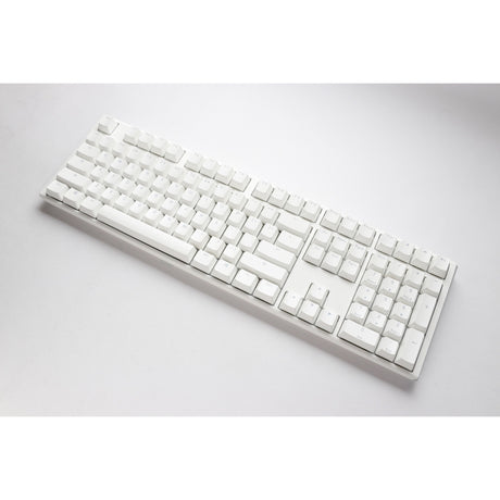 Ducky one 3 klasyczna, czysta biała klawiatura mechaniczna rgb (biała, układ amerykański (qwerty), wiśnia mx cicha czerwona, 100%, dioda rgb, podwójny strzał pbt, możliwość wymiany podczas pracy, mechanika szarlatanu)
