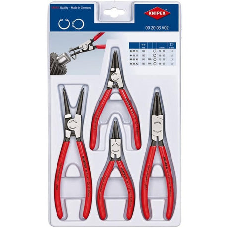 Zestaw szczypiec do pierścieni zabezpieczających Knipex 00 20 03 v02 (czerwony, 4 szt.)