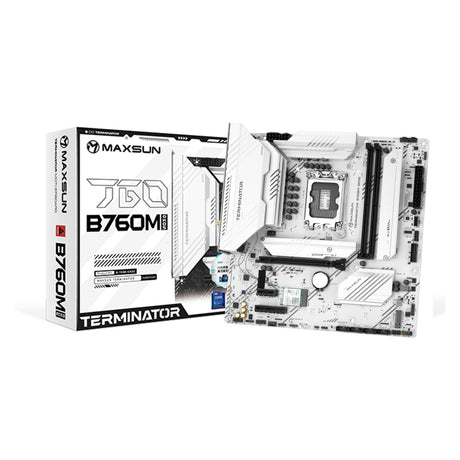 Płyta główna Maxsun MS-Terminator B760M GKD5 Ice Socket 1700 (czarna, RAID, 2,5 GB-LAN, dźwięk, µATX)