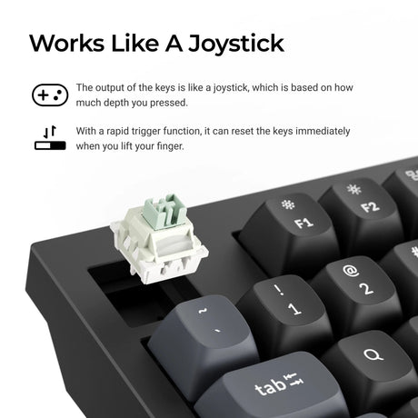 Keychron q5 he 8k klawiatura z przełącznikiem magnetycznym (biała, układ us (qwerty), ultraszybka limetka, 96%, diody rgb, osa double-shot pbt, hot swap, pokrętło)