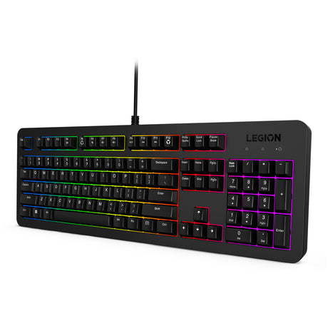 Klawiatura do gier Lenovo legion k310 rgb (czarna, układ us (qwerty), membrana, 100%, przełącznik membranowy, rgb, usb)