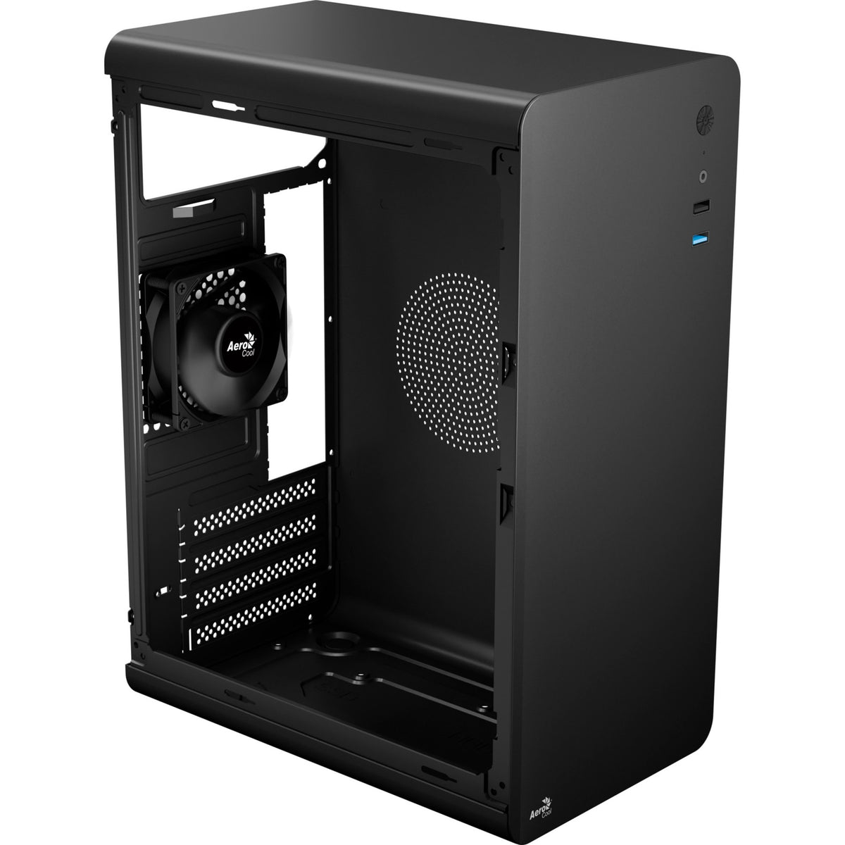 Obudowa mini tower Aerocool CS110 (czarna | 2x USB-A)