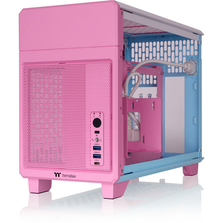 Obudowa mini tower Thermaltake tr100 w kolorze bąbelkowego różu (różowy | 2x USB-A | 1x USB-C)