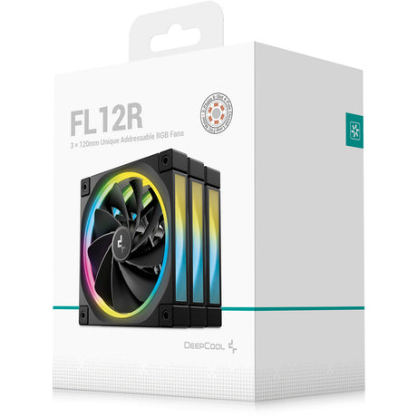 Wentylatory Deepcool FL12R RGB (czarne, 3 sztuki, 120 x 120 x 25 mm, PWM)