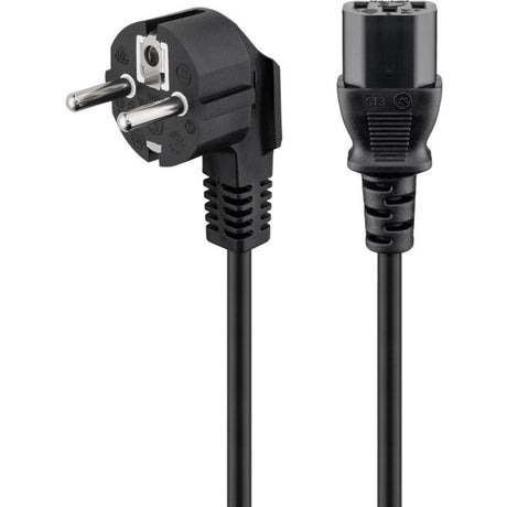 Wtyczka euro Goobay > kabel zasilający c13 (czarny, 1,5 metra)