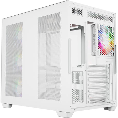Xyz pc gear tesseract x obudowa midi tower (biała | 2x USB-A | 1x USB-C | szkło hartowane)