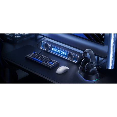 Mchose v9 turbo+ magnetic wireless over-ear gaming headset (wit zilver, nintendo switch, playstation 4, playstation 5, mobiel, pc, 2.4g bluetooth usb)