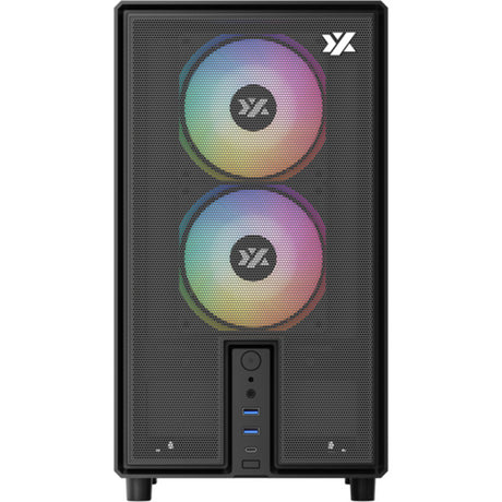 Obudowa Xyz pc gear atom midi tower (czarna | 2x USB-A | 1x USB-C | szkło hartowane)