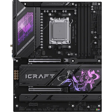 Płyta główna Maxsun MS-Icraft B850 Aiga Socket AM5 (czarna, RAID, 5.0 GB-LAN, WLAN, BT, dźwięk, ATX)