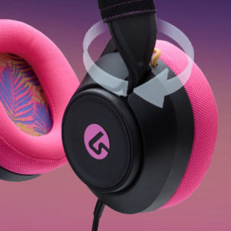 Przewodowy zestaw słuchawkowy do gier Powera Lucidsound LS10 — nauszny zestaw słuchawkowy do gier z logo Midnight (czarny różowy, Playstation 5, Playstation 4, Xbox Series X|s, Xbox One, PC, telefon komórkowy)