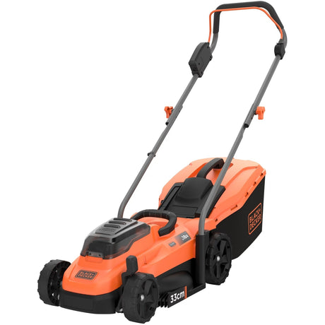 Kosiarka Black+decker bcmw3318l2-qw 2x 18 V (pomarańczowo-czarna, akumulator 2x 18 V 2,5 Ah i ładowarka w zestawie)
