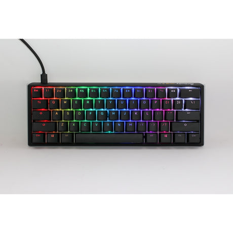 Ducky one 3 klasyczna klawiatura mechaniczna mini rgb (czarna, układ amerykański (qwerty), wiśniowy mx brązowy, 60%, dioda rgb, podwójny strzał pbt, możliwość wymiany podczas pracy, mechanika szarlatana)