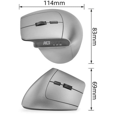 Bezprzewodowa, ergonomiczna mysz Act z Bluetooth i USB-C USB-A