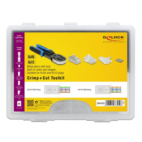 Delock Zestaw szczypiec do zaciskania rj45 + cięcia (czarno-niebieski)