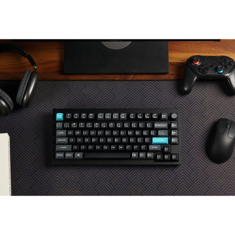 Keychron q1 ultra-m3 8k bezprzewodowa, niestandardowa klawiatura mechaniczna (czarna, układ amerykański (qwerty), jedwabny pom brązowy, 75%, rgb, hot swap, 8k, 2,4 ghz | bluetooth 5.2 | usb-c)