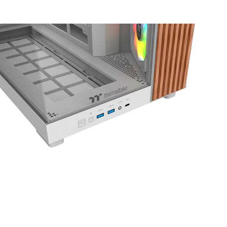 Obudowa Thermaltake View 380 XL WS ARGB MIDI Tower (biały kolor drewna | 2x USB-A | 1x USB-C | RGB | szkło hartowane)