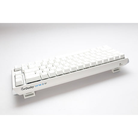 Ducky one 3 klasyczna, czysta biała klawiatura mechaniczna SF RGB (biała, układ US (Qwerty), wiśniowy MX brązowy, 65%, diody LED RGB, podwójny strzał PBT, możliwość wymiany podczas pracy, mechanika Quack)