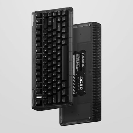 Bezprzewodowa klawiatura mechaniczna Iqunix og80 ciemna strona (czarna, układ amerykański (qwerty), gateron czerwony, 80% (tkl), diody rgb, możliwość wymiany podczas pracy, pbt, 2,4 GHz | bluetooth 5.1 | usb-c)