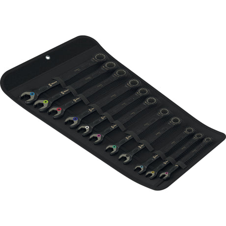 Wera 6000 joker black edycja 11 zestaw 1 zestaw kluczy płasko-oczkowych z grzechotką, 11-częściowy klucz (czarny)