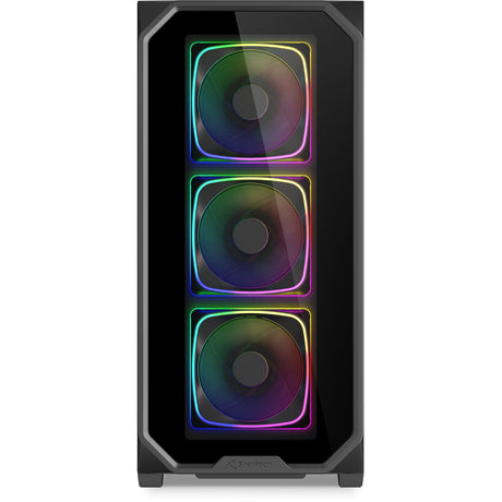 Obudowa midi tower Sharkoon ak5g rgb (czarna | 2x usb-a | 1x usb-c | rgb | szkło hartowane)