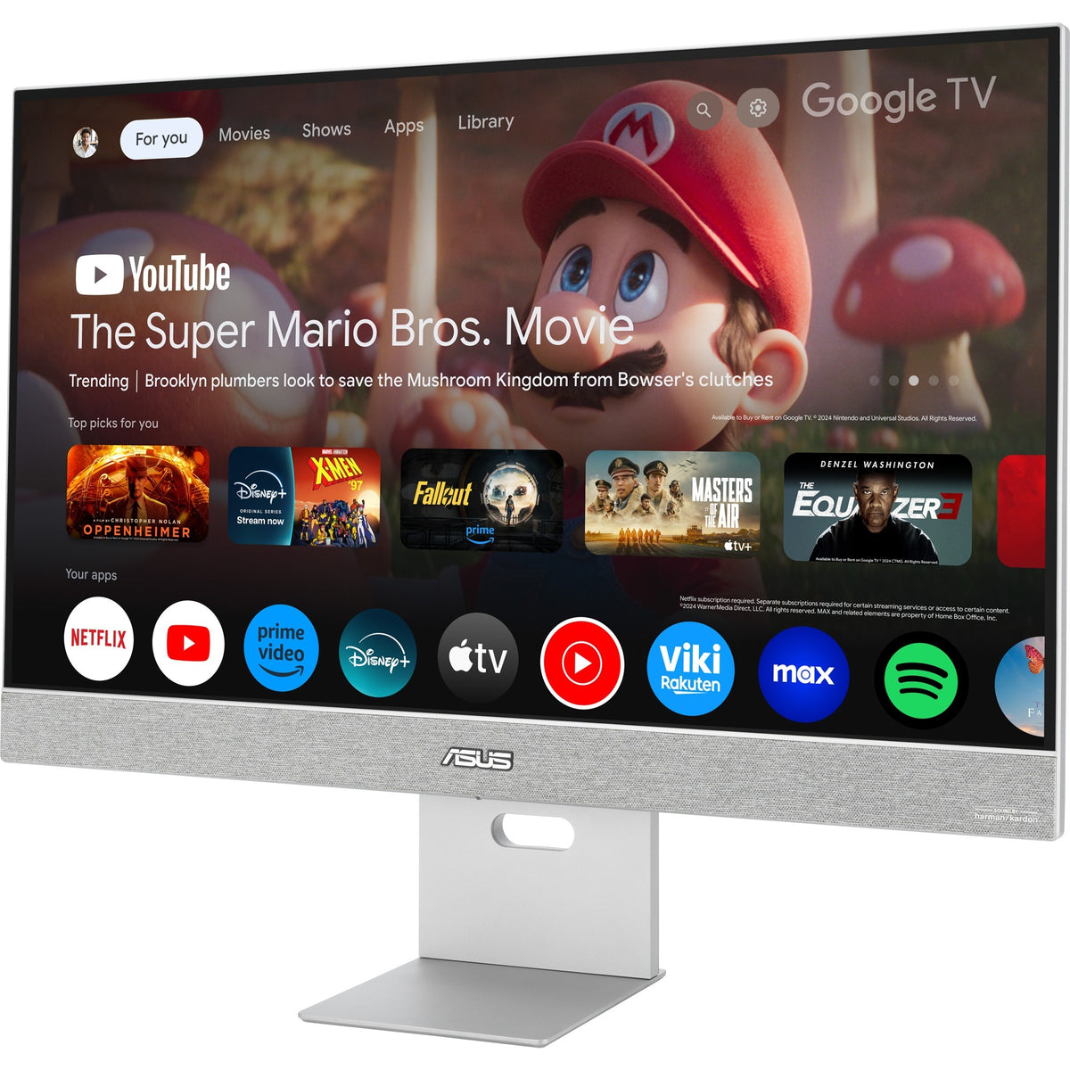 Monitor Asus Zenscreen Smart MS27UC 27 4K UHD (szary, DisplayPort, HDMI, USB-C, audio, WLAN, Android 11)