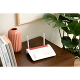 Fritz! box 6850 5g międzynarodowy router WLAN LTE (biały czerwony, mesh Wi-Fi, 4g (lte), 3g (umts hspa+)