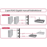 Przełącznik Delock rj45 10 100 1000 mb/s 2 porty (szary czarny)