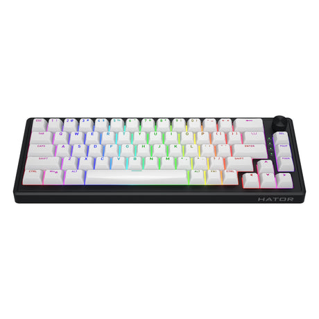 Hator skyfall wireless rgb mechanisch gaming toetsenbord (zwart, us lay-out (qwerty), hator aurum sterling, 65%, rgb, double shot abs, hot-swap, 2.4ghz | bluetooth | usb-c)