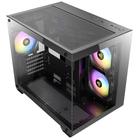 Obudowa mini tower Antec cx600m argb (czarna | 3x usb-a | szkło hartowane)
