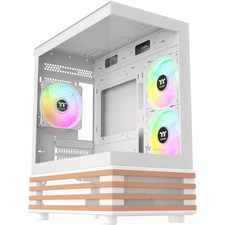 Obudowa mini tower Thermaltake View 170 ws argb (biały kolor drewna | 2x usb-a | rgb | szkło hartowane)