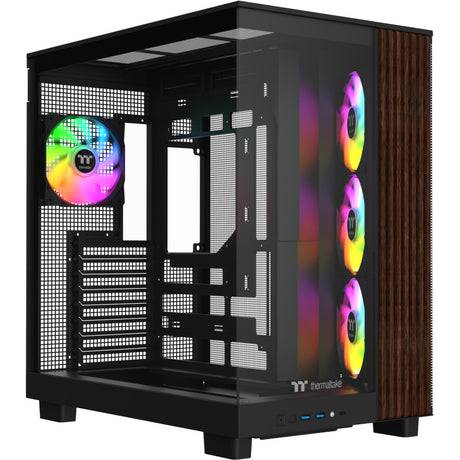 Obudowa Thermaltake View 380 XL WS ARGB MIDI Tower (kolor czarnego drewna | 2x USB-A | 1x USB-C | RGB | szkło hartowane)