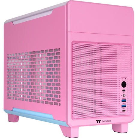 Obudowa mini tower Thermaltake tr100 w kolorze bąbelkowego różu (różowy | 2x USB-A | 1x USB-C)