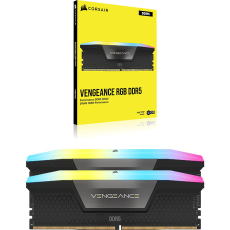 Corsair Vengeance RGB 32 GB DDR5-6000 (2x 16 GB) RAM (czarny, cmh32gx5m2b6000c30, xmp 3.0)