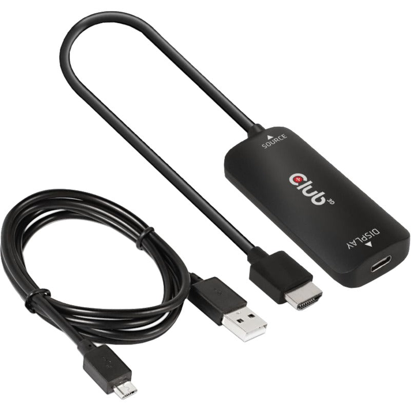 Adapter Club 3D HDMI+ Micro USB na USB-C (czarny)