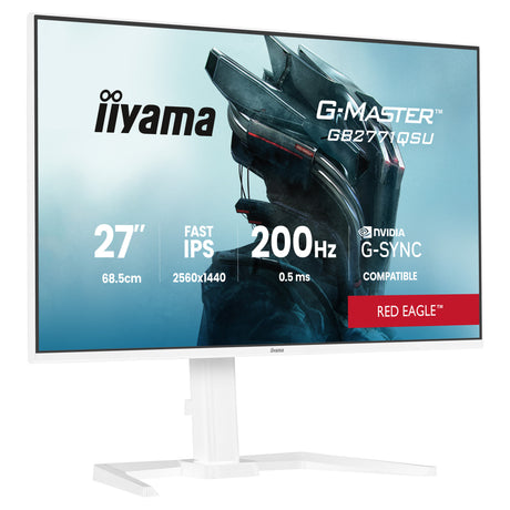 Monitor do gier Iiyama G-Master Red Eagle GB2771QSU-W1 27 (biały, 2x HDMI, DisplayPort, 2x USB-A, 2x USB-C, 200 Hz)