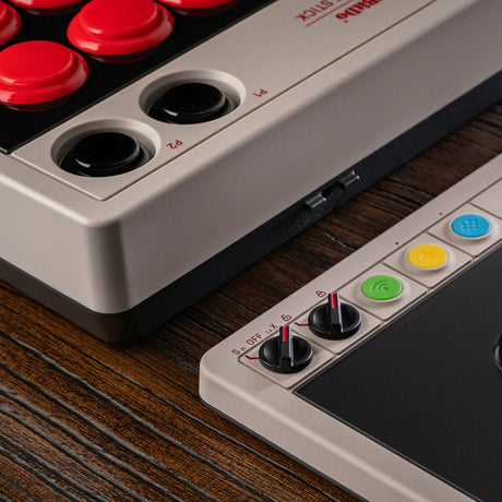 Kontroler 8bitdo Arcade (szary czerwony, 2,4 GHz Bluetooth USB, Nintendo Switch 1 + 2, PC)