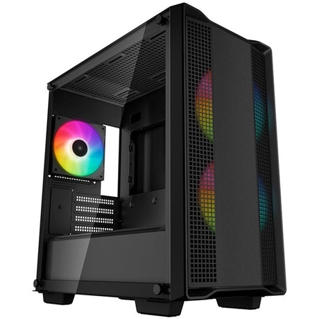 Obudowa mini tower Deepcool CC360 ARGB (czarna | 2x USB-A | RGB | szkło hartowane)