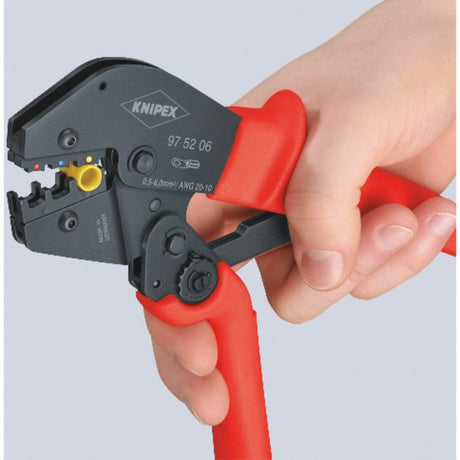 Szczypce do zaciskania Knipex 97 52 06 (czerwony czarny, zacisk owalny, sprężyna otwierająca)