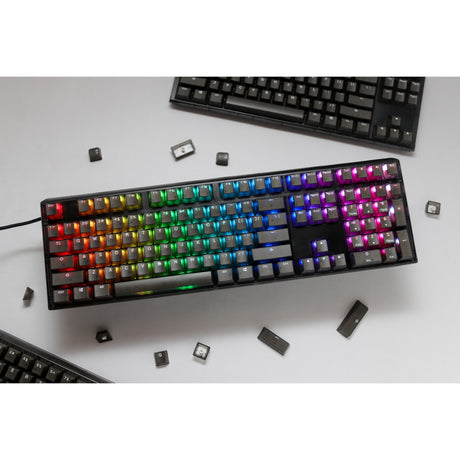 Klawiatura mechaniczna Ducky one 3 aura rgb (czarna, układ us (qwerty), wiśniowy mx brązowy, 100%, abs double shot, hot swap)