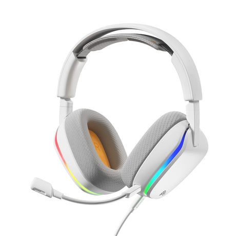 Glorious GHS Eternal RGB - stereofoniczny zestaw słuchawkowy do gier RGB nauszny zestaw słuchawkowy do gier (biały, PC, PS5, PS4, Switch, USB-C)