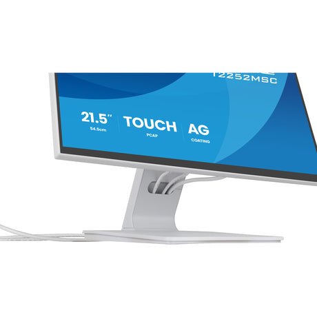 Iiyama prolite t2252msc-w2ag 21,5 monitor dotykowy (biały (matowy), 100 Hz, HDMI, Display Port, USB 3.2 gen 1, audio, ekran dotykowy)