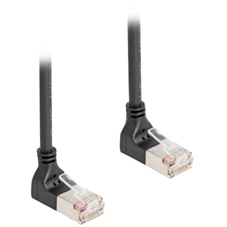 Delock kabel sieciowy rj45 kat.6a s ftp slim 90° w górę pod kątem w górę kabel 5 m (czarny)