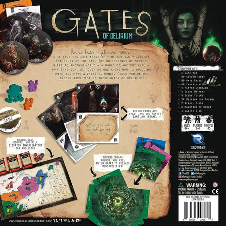Europejska gra planszowa Gates of Delirium dla graczy (angielski, 2–4 graczy, 45 minut, od 14 lat)