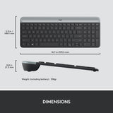 Zestaw bezprzewodowy Logitech mk470 slim (czarny, układ US-International (QWERTY), przełączniki nożycowe, 100%, 1000 dpi)