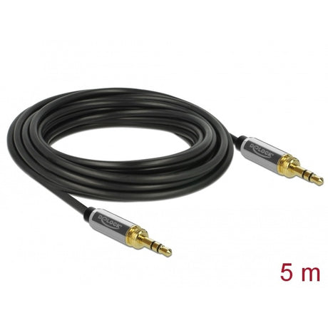 Delock kabel stereo z wtyczką 3,5 mm 3-pinową > wtyczką 3,5 mm 3-pinową (czarny, 5 metrów)