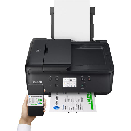 Uniwersalna drukarka atramentowa Canon Pixma TR7650 z funkcją faksu (czarny, USB, Wi-Fi, kopiowanie, skanowanie, faks)