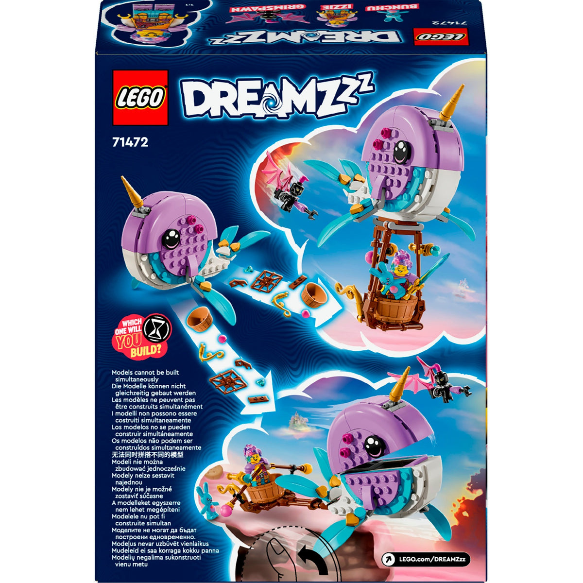 Lego dreamzzz - zabawka konstrukcyjna balonu narwala na ogrzane powietrze Izzie (71472)