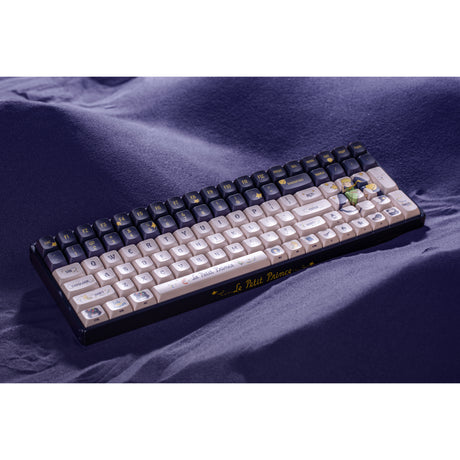 Mechaniczna klawiatura do gier Iqunix F97 Starry Tryst RGB (ciemnoniebieski, układ US (QWERTY), Iqunix Silent Rose, 96%, diody LED RGB, możliwość wymiany podczas pracy, PBT, 2,4 GHz | Bluetooth 5.1 | USB-C)