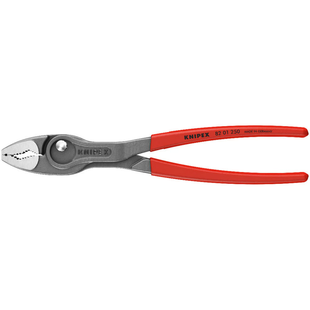 Szczypce Knipex twingrip, uchwyt przedni i boczny (czerwone)