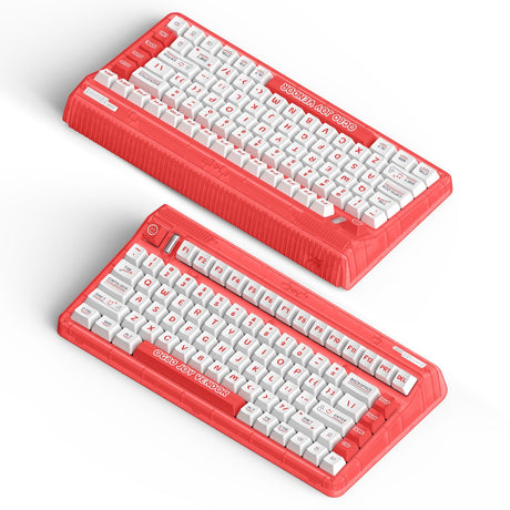 Bezprzewodowa klawiatura mechaniczna Iqunix og80 Joy Seller (czerwona, układ amerykański (qwerty), wiśnia mx cicha czerwona, 80% (tkl), diody led rgb, możliwość wymiany podczas pracy, pbt, 2,4 GHz | bluetooth 5.1 | usb-c)